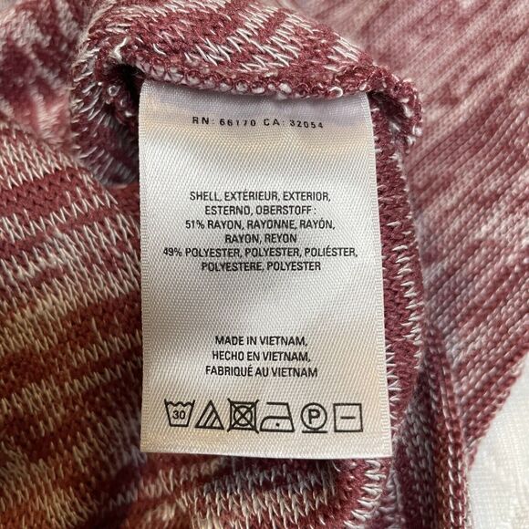 Postmark Anthropologie Malu Top Spacedye Cold Shoulder Knit Top Sweater Maroon S - Picture 11 of 12